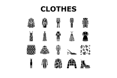 stylish clothes fashion trendy icons set vector Product Image 1