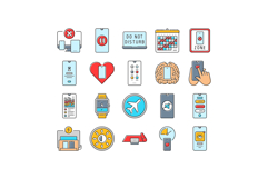 mindful tech engagement balance icons set vector Product Image 1