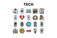mindful tech engagement balance icons set vector Product Image 1