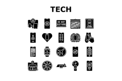 mindful tech engagement balance icons set vector Product Image 1