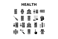 personalized health tech icons set vector Product Image 1