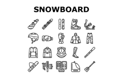 snowboard freestyle alpine icons set vector Product Image 1
