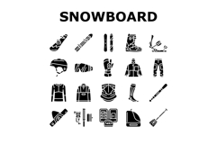 snowboard freestyle alpine icons set vector Product Image 1