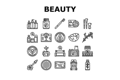 sustainable beauty eco friendly icons set vector Product Image 1