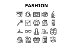 thrift driven fashion sustainable icons set vector Product Image 1