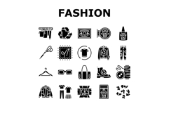 thrift driven fashion sustainable icons set vector Product Image 1