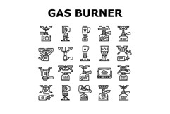 gas burner stove cooktop icons set vector Product Image 1