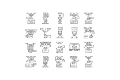 gas burner stove cooktop icons set vector Product Image 1