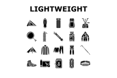 lightweight backpacking icons set vector Product Image 1