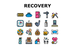 recovery wellness practices icons set vector Product Image 1