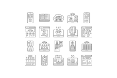 education platform edtech icons set vector Product Image 1