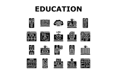 education platform edtech icons set vector Product Image 1
