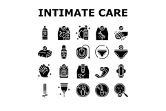 female intimate care hygiene icons set vector Product Image 1