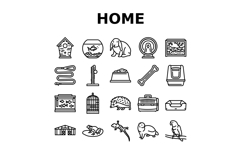 multi species home icons set vector Product Image 1