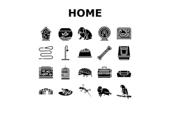 multi species home icons set vector Product Image 1