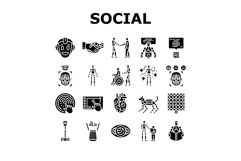 social robotics ai interaction icons set vector Product Image 1
