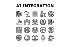 ai integration automation icons set vector Product Image 1