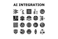 ai integration automation icons set vector Product Image 1