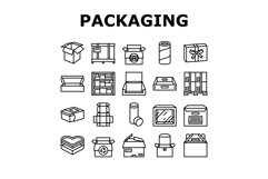 cardboard packaging recycling icons set vector Product Image 1