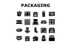 cardboard packaging recycling icons set vector Product Image 1