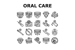oral care toothpaste icons set vector Product Image 1