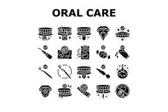 oral care toothpaste icons set vector Product Image 1