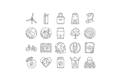 eco conscious sustainability icons set vector Product Image 1