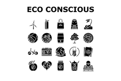 eco conscious sustainability icons set vector Product Image 1