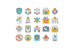 ethical ai bias transparency icons set vector Product Image 1