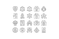 ethical ai bias transparency icons set vector Product Image 1