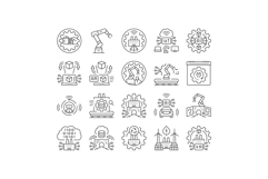 industry five automation icons set vector Product Image 1