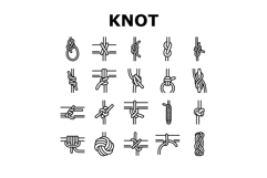 nautical knot rope marine icons set vector Product Image 1