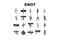 nautical knot rope marine icons set vector Product Image 1