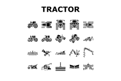 tractor farming agriculture icons set vector Product Image 1