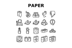 toilet paper tissue roll soft icons set vector Product Image 1