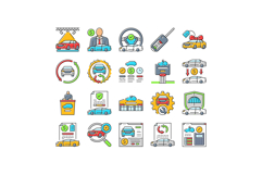 car dealership inventory icons set vector Product Image 1