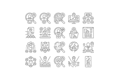 head hunting recruitment icons set vector Product Image 1