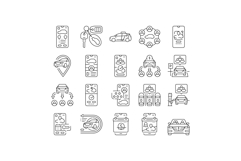 car share service transport icons set vector Product Image 1