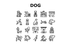dog competition show breed icons set vector Product Image 1