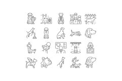 dog competition show breed icons set vector Product Image 1