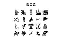dog competition show breed icons set vector Product Image 1