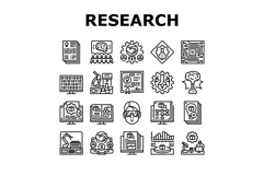 research and development analysis icons set vector Product Image 1