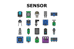 sensor module iot infrared icons set vector Product Image 1