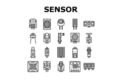 sensor module iot infrared icons set vector Product Image 1