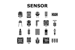 sensor module iot infrared icons set vector Product Image 1