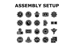 assembly setup product icons set vector Product Image 1