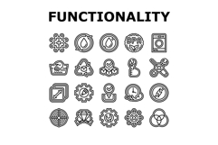 functionality features product icons set vector Product Image 1