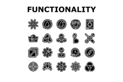 functionality features product icons set vector Product Image 1
