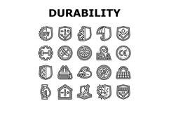 protection durability product icons set vector Product Image 1