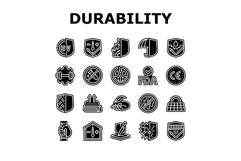 protection durability product icons set vector Product Image 1